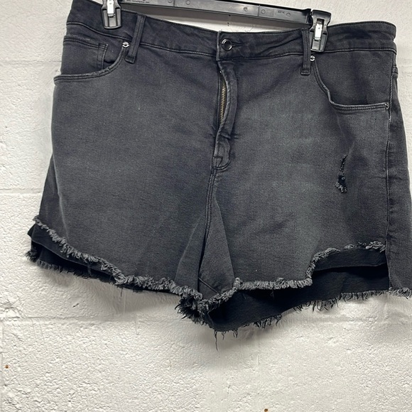 GOOD AMERICAN 90s Jean black grey size 18 raw hem - Picture 1 of 6